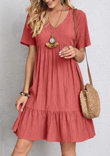 Vestido de Verano Relajado con Escote en V
