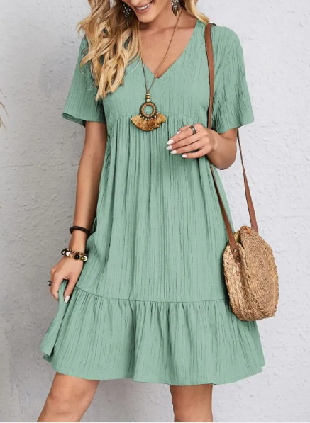Vestido de Verano Relajado con Escote en V
